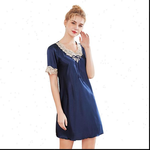 silk nightgown embroidery womens sleepwears short sleeve shirt summer night dress sleepwear casual home clothes nightie, Black;red
silk nightgown embroidery womens sleepwears short sleeve shirt summer night dress sleepwear casual home clothes nightie, Black;red