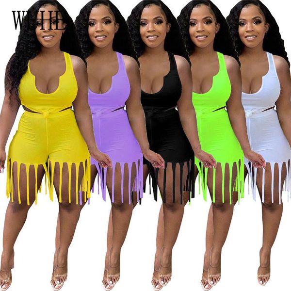 women's tracksuits wuhe casual two piece suits sleeveless deep v neck off shoulder crop and tassel short pants sports club outfits, Gray
women's tracksuits wuhe casual two piece suits sleeveless deep v neck off shoulder crop and tassel short pants sports club outfits, Gray