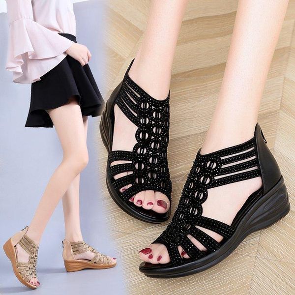 sandals 2021 woman women l comfortable pumps ladies fashion wedges female rome bling hollow out shoes women's zip footwear, Black
sandals 2021 woman women l comfortable pumps ladies fashion wedges female rome bling hollow out shoes women's zip footwear, Black