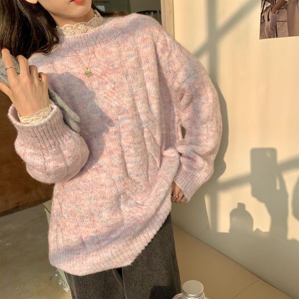 women's sweaters solid loose thicken twist knit sweater o neck casual pullovers plus size chunky winter warm all-match korean, White;black
women's sweaters solid loose thicken twist knit sweater o neck casual pullovers plus size chunky winter warm all-match korean, White;black
