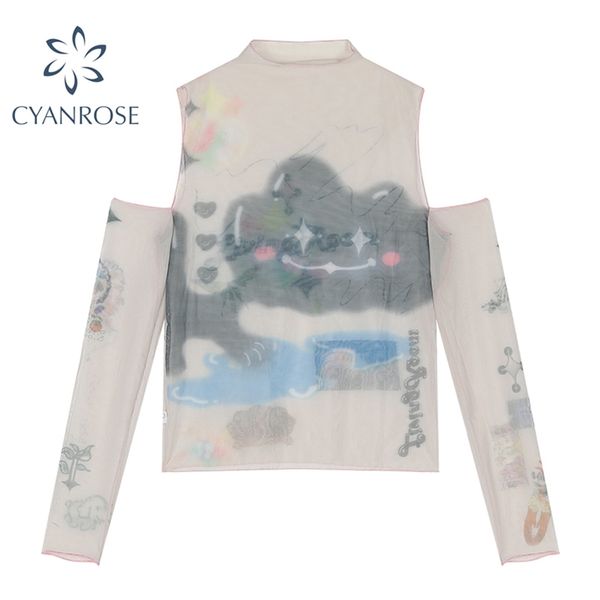 off shoulder mesh tees hand-painted streetwear slim bodycon t shirt female long sleeve chic elastic party ins 210708, White
off shoulder mesh tees hand-painted streetwear slim bodycon t shirt female long sleeve chic elastic party ins 210708, White