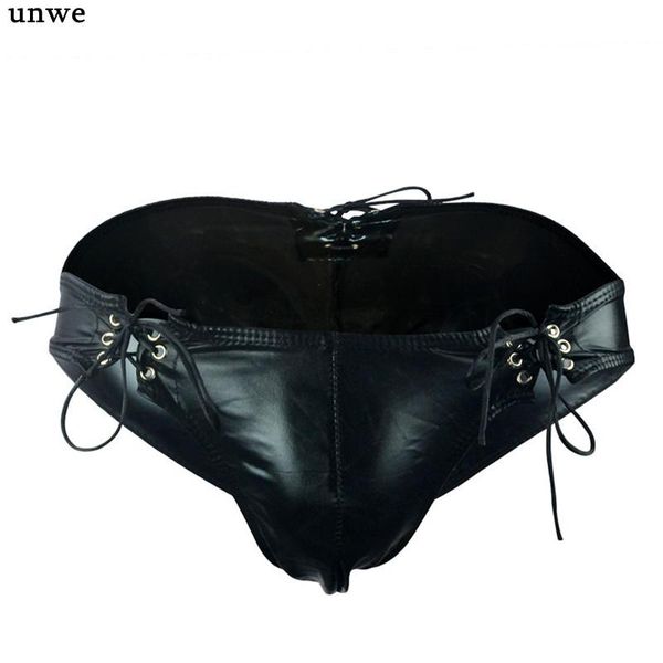 underpants thin rope bandage mens leather underwear pu string briefs v back erotic male panties gay, Black;white
underpants thin rope bandage mens leather underwear pu string briefs v back erotic male panties gay, Black;white