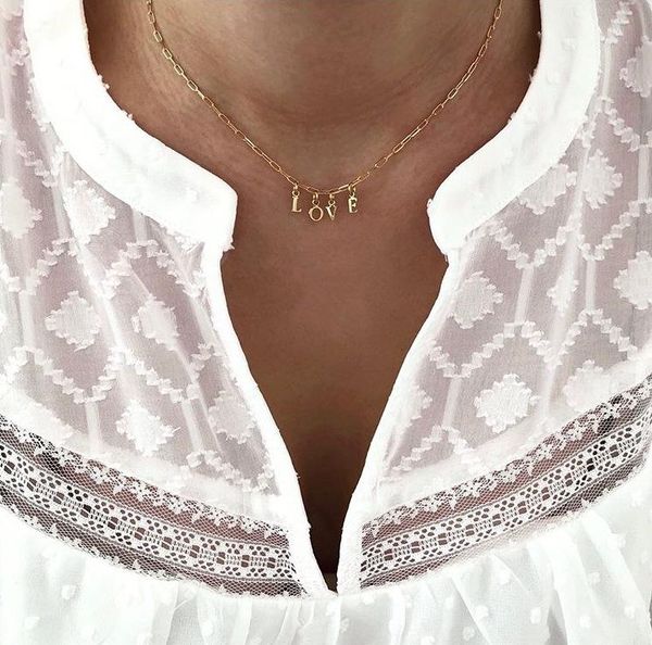 pendant necklaces bohemian golden alloy letter clavicle chain hip hop gothic love necklace women jewelry for party wedding gift, Silver
pendant necklaces bohemian golden alloy letter clavicle chain hip hop gothic love necklace women jewelry for party wedding gift, Silver