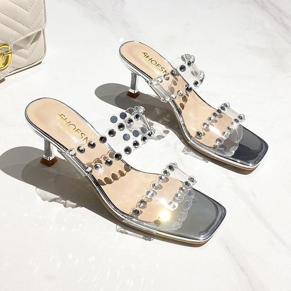 dress shoes 2021 pvc transparent high heels woman square peep toe slippers pumps women mules lady slipper shoe slides, Black
dress shoes 2021 pvc transparent high heels woman square peep toe slippers pumps women mules lady slipper shoe slides, Black