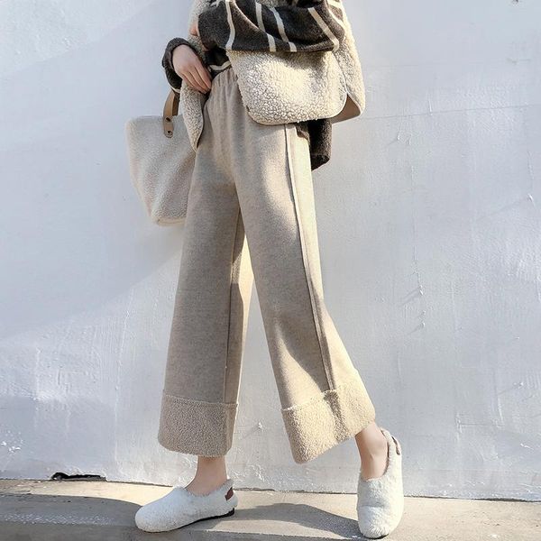 autumn winter women woolen pants elegant ankle-length wide leg trousers high waist casual harem mujer women's & capris, Black;white
autumn winter women woolen pants elegant ankle-length wide leg trousers high waist casual harem mujer women's & capris, Black;white