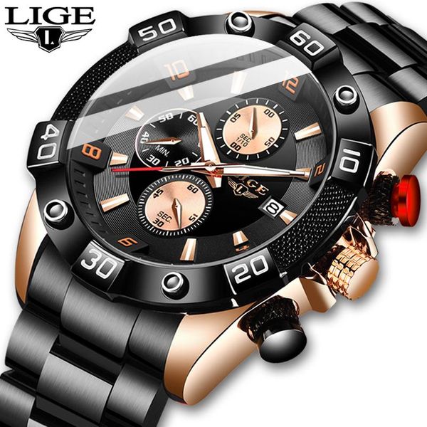 wristwatches 2021 lige sport mens watches clock stainless steel waterproof military chronograph quartz watch men relojes, Slivery;brown
wristwatches 2021 lige sport mens watches clock stainless steel waterproof military chronograph quartz watch men relojes, Slivery;brown