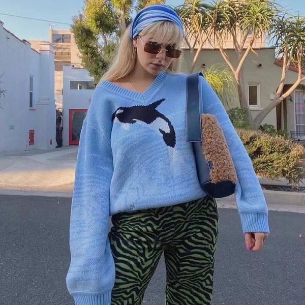 women's sweaters autumn female standard geometric shirt animal beauty loose pullovers oversized v-neck sweater jumpers mujer zmpf, White;black
women's sweaters autumn female standard geometric shirt animal beauty loose pullovers oversized v-neck sweater jumpers mujer zmpf, White;black