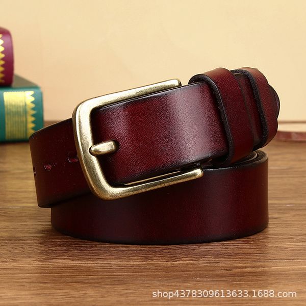 rare extra thick men's leather belt brass buckle retro simple fashion casual jeans size 2, Black;brown
rare extra thick men's leather belt brass buckle retro simple fashion casual jeans size 2, Black;brown