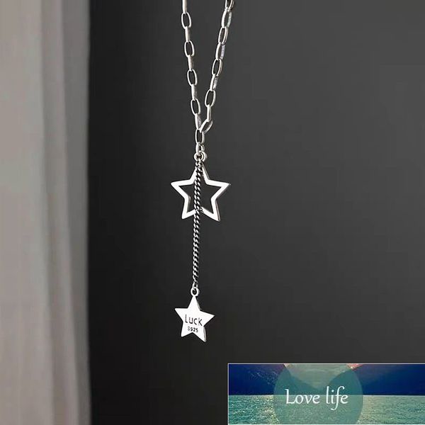 925 sterling silver hollow star luck letter long necklace vintage charm thai silver necklace for women men jewelry s-n595
925 sterling silver hollow star luck letter long necklace vintage charm thai silver necklace for women men jewelry s-n595