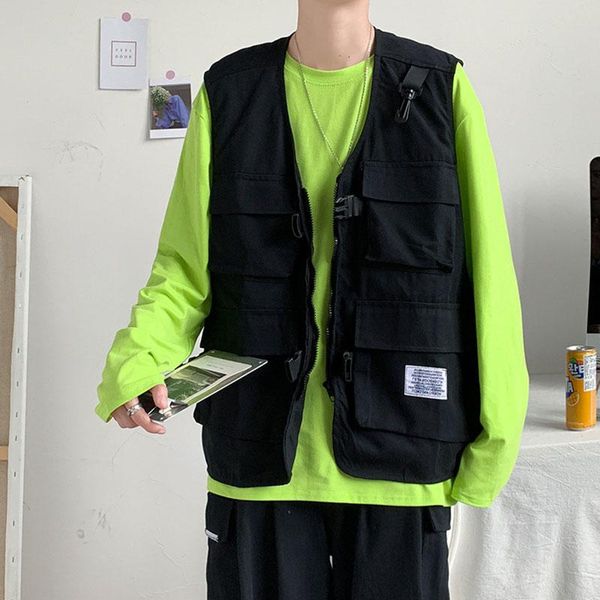 men's vests workwear vest cotton trendy brand handsome sleeveless design sense of fashion outside casual loose, Black;white
men's vests workwear vest cotton trendy brand handsome sleeveless design sense of fashion outside casual loose, Black;white