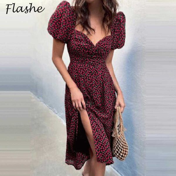 summer dress women short puff sleeve floral printed party dress boho split casual long dress v neck slim dresses for women 210603, Black;gray
summer dress women short puff sleeve floral printed party dress boho split casual long dress v neck slim dresses for women 210603, Black;gray