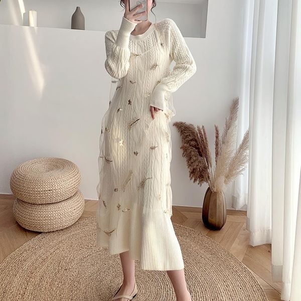 women's sweaters lux angner autumn 2021 female french luxury temperament sweater dress white long-sleeved knitted dresses two-piece sui, White;black
women's sweaters lux angner autumn 2021 female french luxury temperament sweater dress white long-sleeved knitted dresses two-piece sui, White;black