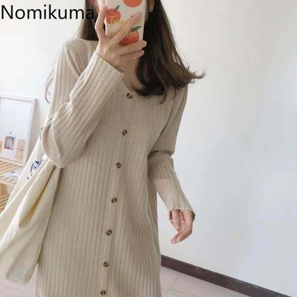 casual dresses nomikuma v neck single breasted sweater dress women solid color long sleeve vintage winter vestidos mujer 3c449, Black;gray
casual dresses nomikuma v neck single breasted sweater dress women solid color long sleeve vintage winter vestidos mujer 3c449, Black;gray