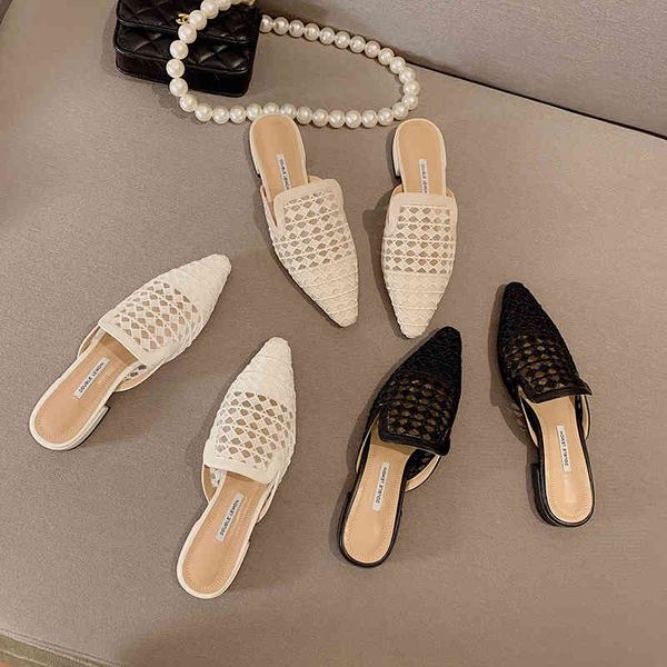 pointed toe women slippers air mesh black white beige flats summer beach shoes mules shoes slides elegant sandals outdoor flats 210513
pointed toe women slippers air mesh black white beige flats summer beach shoes mules shoes slides elegant sandals outdoor flats 210513