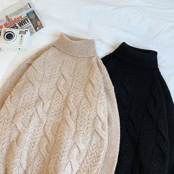 men's sweaters high neck sweater, large solid color harajuku, knitting, winter clothing, White;black
men's sweaters high neck sweater, large solid color harajuku, knitting, winter clothing, White;black