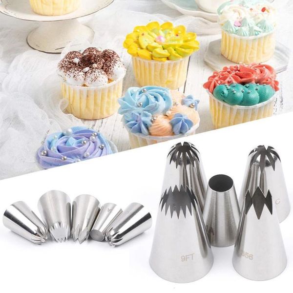 baking & pastry tools 5pcs/set rose icing piping nozzles stainless steel flower mouth cream tips bag cake decorating 2 sizes
baking & pastry tools 5pcs/set rose icing piping nozzles stainless steel flower mouth cream tips bag cake decorating 2 sizes