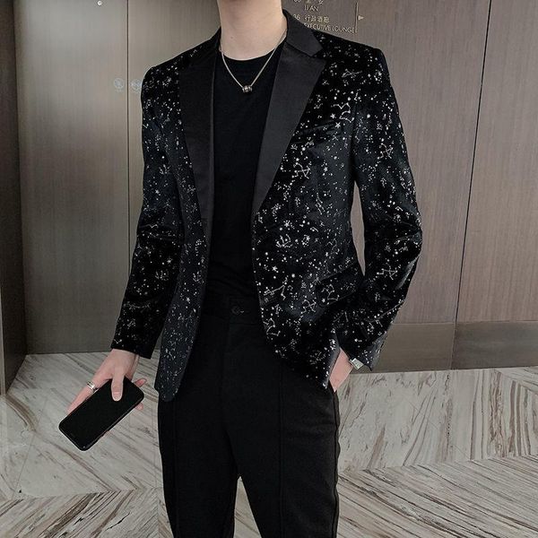 men's suits & blazers wear tide koean casual slim velvet suit coat for male 2021 autumn winter loose simple long sleeve, White;black
men's suits & blazers wear tide koean casual slim velvet suit coat for male 2021 autumn winter loose simple long sleeve, White;black