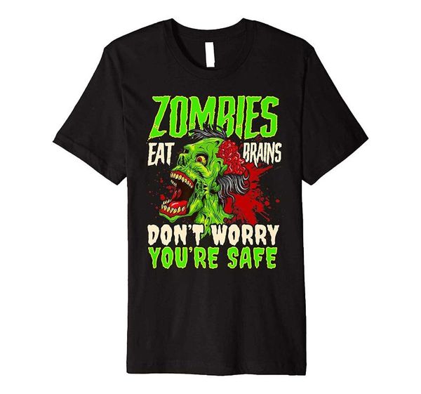 men's t-shirts halloween zombies eat brains dont worry your safe men women premium t-shirt, White;black
men's t-shirts halloween zombies eat brains dont worry your safe men women premium t-shirt, White;black