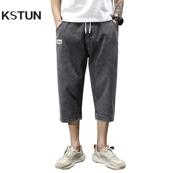 men's jeans men wide leg capri pants gray loose fit elastic wiast drawstring baggy calf-length boys students 2021 summer, Blue
men's jeans men wide leg capri pants gray loose fit elastic wiast drawstring baggy calf-length boys students 2021 summer, Blue