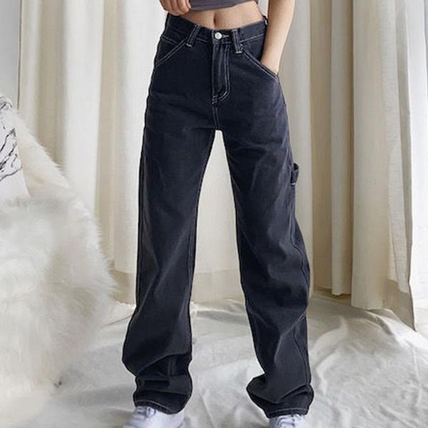 high waist wide leg jeans woman loose casual overalls female fashion simple design plus size trousers women 2021 women's, Blue
high waist wide leg jeans woman loose casual overalls female fashion simple design plus size trousers women 2021 women's, Blue