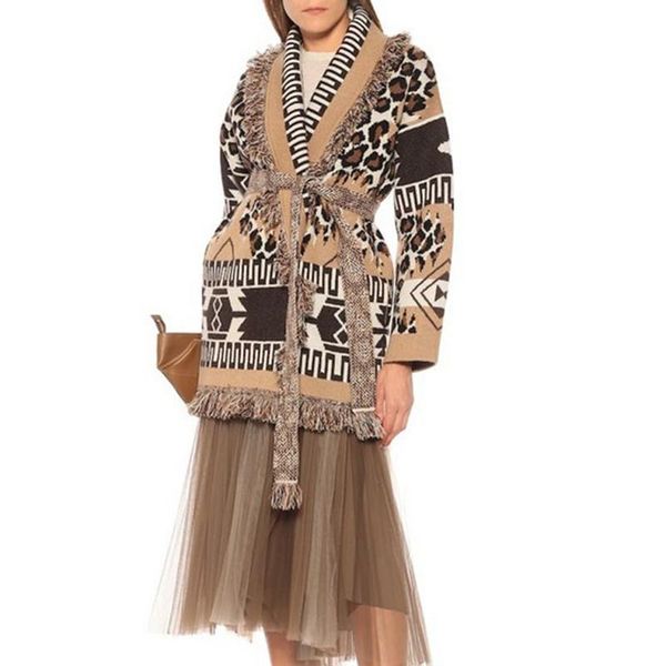 women's wool & blends 2021 fashion designer autumn winter coat women printed jacquard tassel cashmere, Black
women's wool & blends 2021 fashion designer autumn winter coat women printed jacquard tassel cashmere, Black