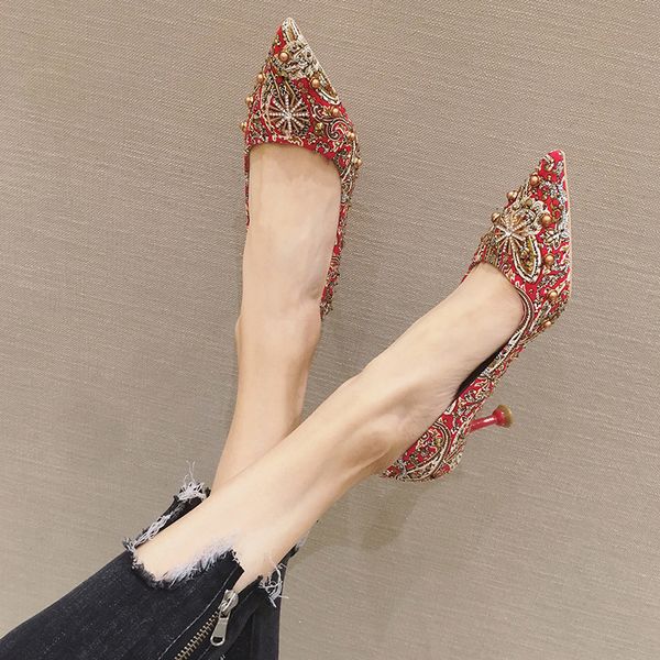 2021 bride wedding sho women can usually wear red xiuhe sho, chine high and thin heels 3cm, Black
2021 bride wedding sho women can usually wear red xiuhe sho, chine high and thin heels 3cm, Black