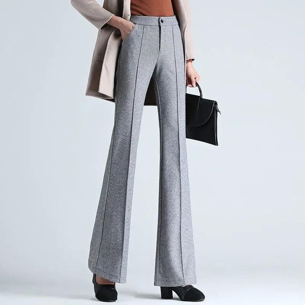 women's pants & capris casual woolden autumn winter women thick high waist flare large size 3xl suit 2021 ladies office bell bottoms, Black;white
women's pants & capris casual woolden autumn winter women thick high waist flare large size 3xl suit 2021 ladies office bell bottoms, Black;white