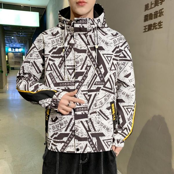 men's jackets m-8xl fashion traingle print pattern autumn hooded jacket oversize casual coats cool young males outwear daily cloth 898, Black;brown
men's jackets m-8xl fashion traingle print pattern autumn hooded jacket oversize casual coats cool young males outwear daily cloth 898, Black;brown