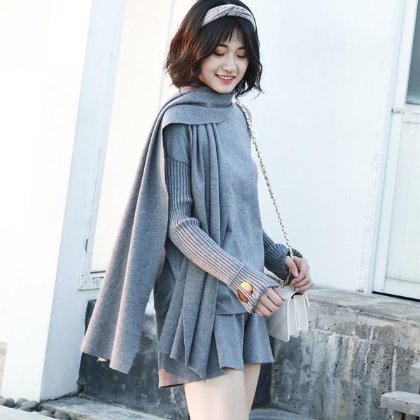 qoerlin 3 piece sweater+shorts+scarf 2021 retro shorts suit european solid loose sweater casual fashion elegant women sets women's two, White
qoerlin 3 piece sweater+shorts+scarf 2021 retro shorts suit european solid loose sweater casual fashion elegant women sets women's two, White
