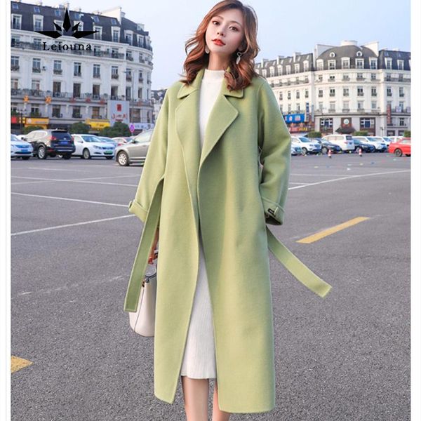 women's wool & blends leiouna solid long loose casual belt 2021 fashion women woolen coats overcoats windbreaker autumn winter outerwea, Black
women's wool & blends leiouna solid long loose casual belt 2021 fashion women woolen coats overcoats windbreaker autumn winter outerwea, Black