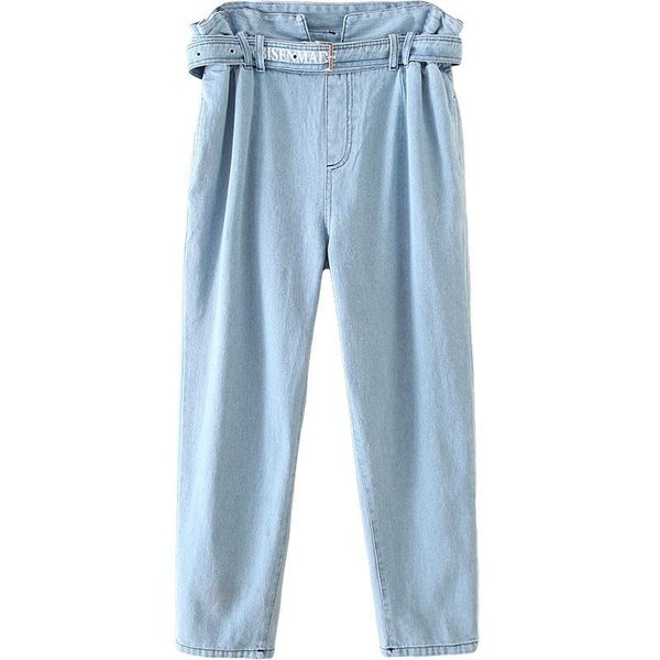 women's jeans 2021 spring fashion buds waist women pencil pants cotton loose belt lady casual denim trousers for female z9611, Blue
women's jeans 2021 spring fashion buds waist women pencil pants cotton loose belt lady casual denim trousers for female z9611, Blue