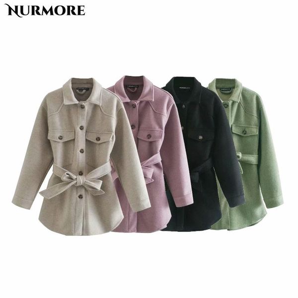 women's wool & blends nurmore women 2021 fashion with belt loose woolen jacket coat vintage long sleeve side pockets female outerwear c, Black
women's wool & blends nurmore women 2021 fashion with belt loose woolen jacket coat vintage long sleeve side pockets female outerwear c, Black