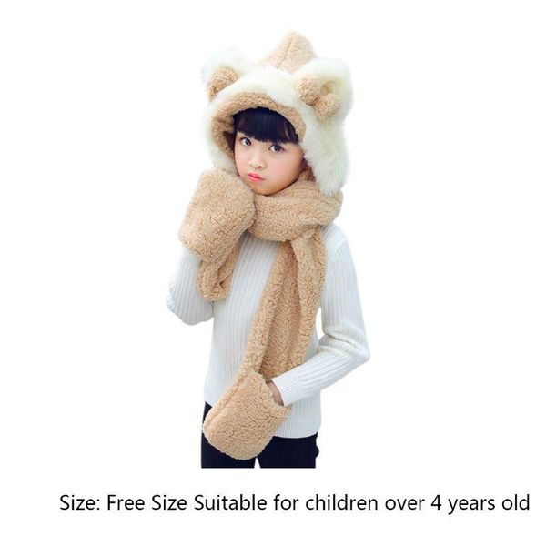 kids 3 in 1 warm plush winter hat cute bowknot bear ears scarf gloves hoodie cap 2xpd caps & hats, Yellow
kids 3 in 1 warm plush winter hat cute bowknot bear ears scarf gloves hoodie cap 2xpd caps & hats, Yellow