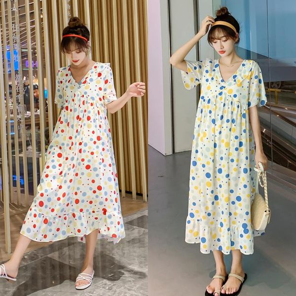 maternity dresses summer chic ins dot printed chiffon long dress v neck loose clothes for pregnant women sweet pregnancy wear, White
maternity dresses summer chic ins dot printed chiffon long dress v neck loose clothes for pregnant women sweet pregnancy wear, White