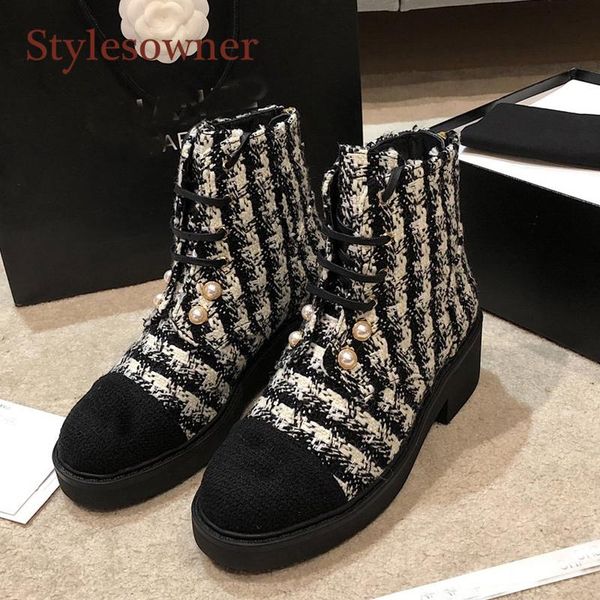 boots pearl crystal metal decor stripe designer luxury woman brand flat platform trendy real leather zapatos de mujer shoes, Black
boots pearl crystal metal decor stripe designer luxury woman brand flat platform trendy real leather zapatos de mujer shoes, Black