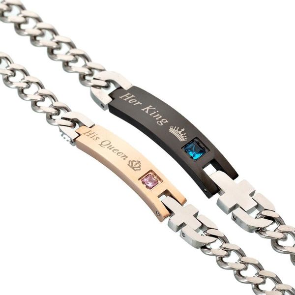 link, chain european and american zircon inlaid titanium steel bracelet for lovers men bracelets women luxury, Black
link, chain european and american zircon inlaid titanium steel bracelet for lovers men bracelets women luxury, Black