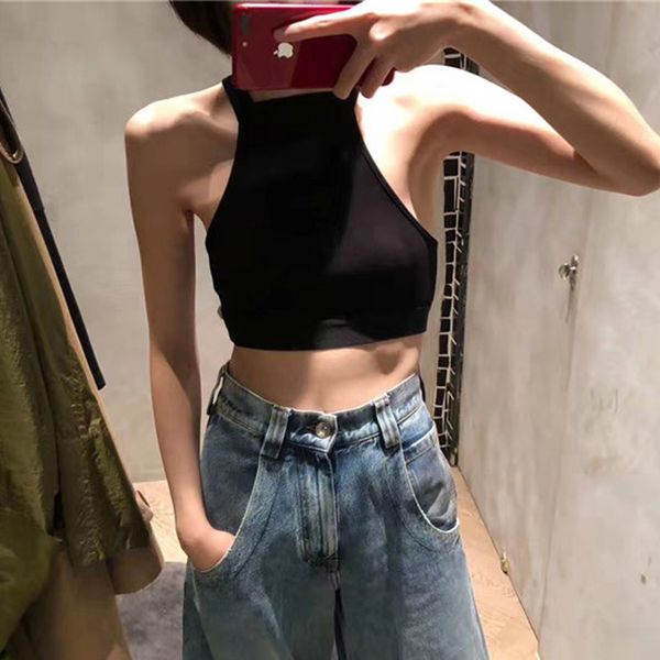 tanks letter elastic force halter sports vest self cultivation camisole black women's a2, White
tanks letter elastic force halter sports vest self cultivation camisole black women's a2, White
