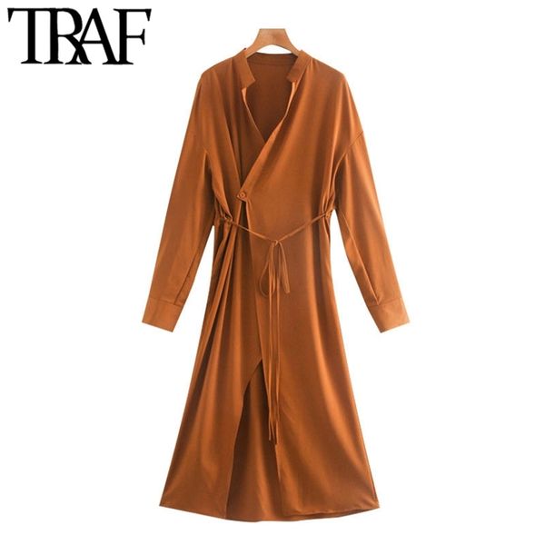 women chic fashion with tied pleated wrap midi dress vintage long sleeve back elastic female dresses mujer 210507, Black;gray
women chic fashion with tied pleated wrap midi dress vintage long sleeve back elastic female dresses mujer 210507, Black;gray