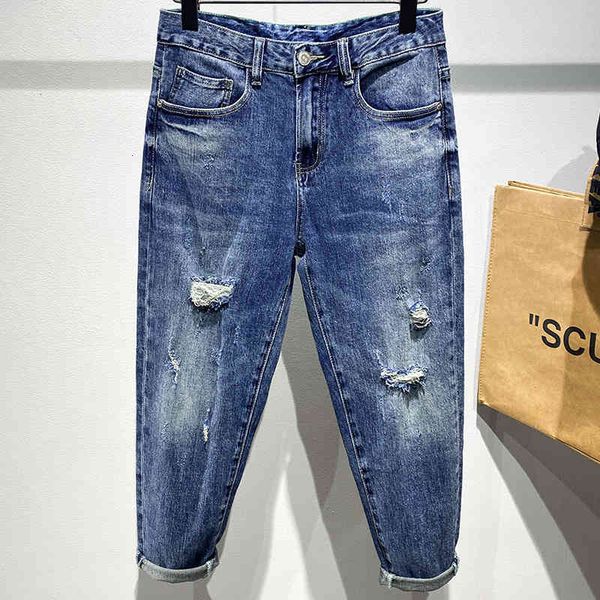 jeans fashion men 2021 hole ripped thin torn solid cotton straight vintage washed streetwear, Blue
jeans fashion men 2021 hole ripped thin torn solid cotton straight vintage washed streetwear, Blue
