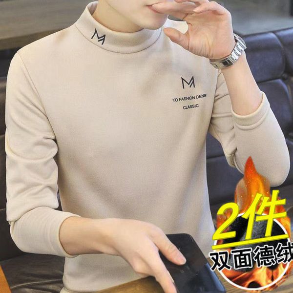winter double-sided ger veet high neck long sve t-shirt fashion korean student plush autumn cloth warm men's bottom shirt, White;black
winter double-sided ger veet high neck long sve t-shirt fashion korean student plush autumn cloth warm men's bottom shirt, White;black