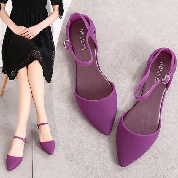 sandals summer korean style fashion shallow pointed toe buckle women beach cover heels flat lady jelly shoes, Black
sandals summer korean style fashion shallow pointed toe buckle women beach cover heels flat lady jelly shoes, Black