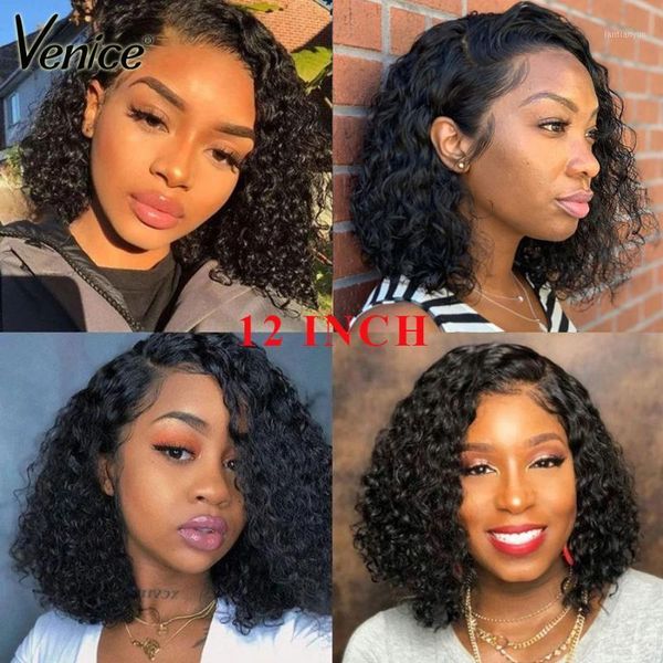 venice hair 13x6 lace front human wig short bob frontal for black women full curly remy1, Black;brown
venice hair 13x6 lace front human wig short bob frontal for black women full curly remy1, Black;brown