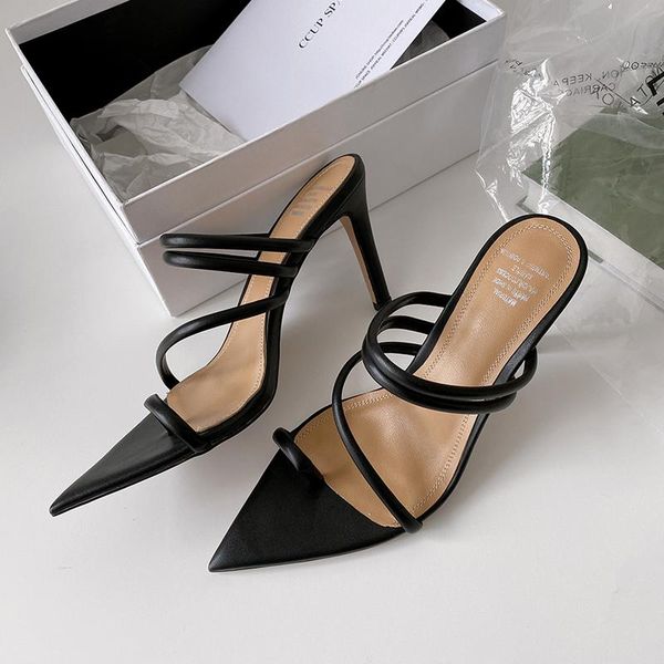 european fashion genuine leather women slippers pointed high heels leisure party shoes sheepskin sandals, Black
european fashion genuine leather women slippers pointed high heels leisure party shoes sheepskin sandals, Black