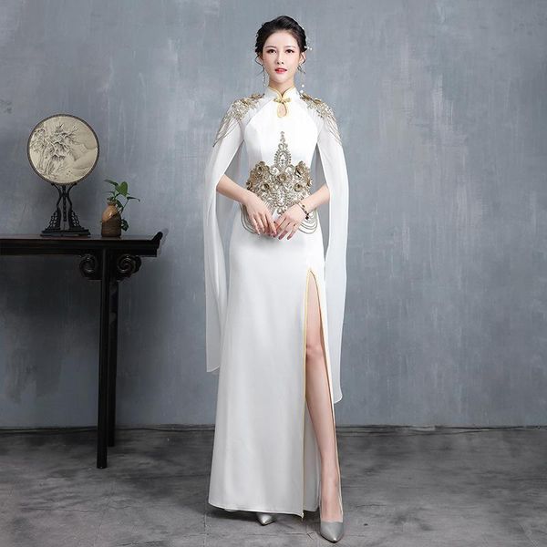 white chinese dress qipao fashion cheongsam plus size long qi pao modern vestido oriental embroidery show ethnic clothing, Red
white chinese dress qipao fashion cheongsam plus size long qi pao modern vestido oriental embroidery show ethnic clothing, Red