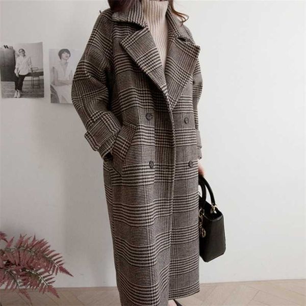 women oversize long wool coat plaid loose double breasted fashion female spring autumn outerwear jackets trench coats wj110 211130, Black
women oversize long wool coat plaid loose double breasted fashion female spring autumn outerwear jackets trench coats wj110 211130, Black