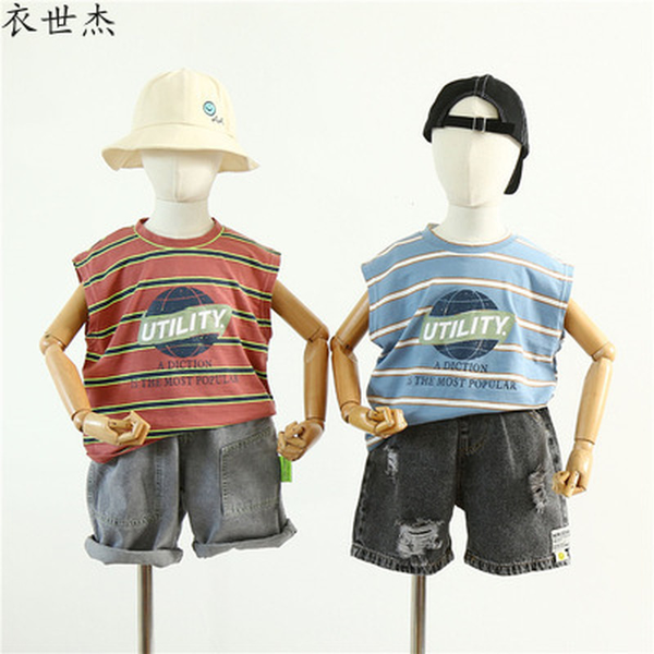 childrens clothing 2022 summer boys and girls sweat-absorbent breathable striped cartoon sleeveless t-shirt trend, Blue
childrens clothing 2022 summer boys and girls sweat-absorbent breathable striped cartoon sleeveless t-shirt trend, Blue