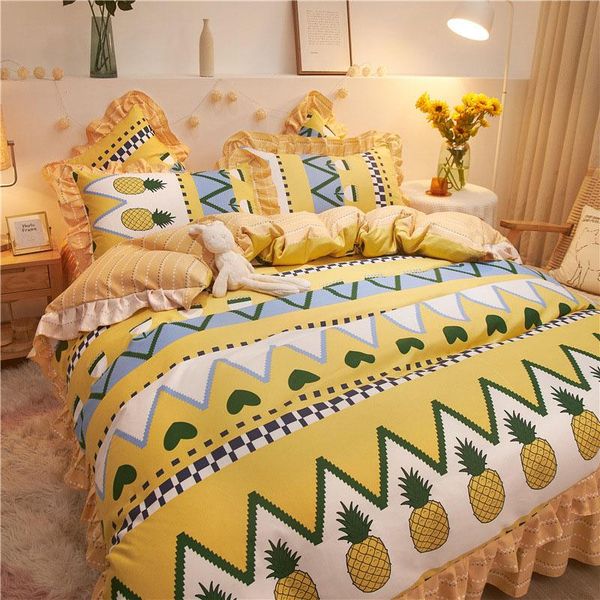 bedding sets fruit pineapple quilt cover set lace duvet bed skirt fashion bedroom lovely pillowcase for homedecoration oceania
bedding sets fruit pineapple quilt cover set lace duvet bed skirt fashion bedroom lovely pillowcase for homedecoration oceania