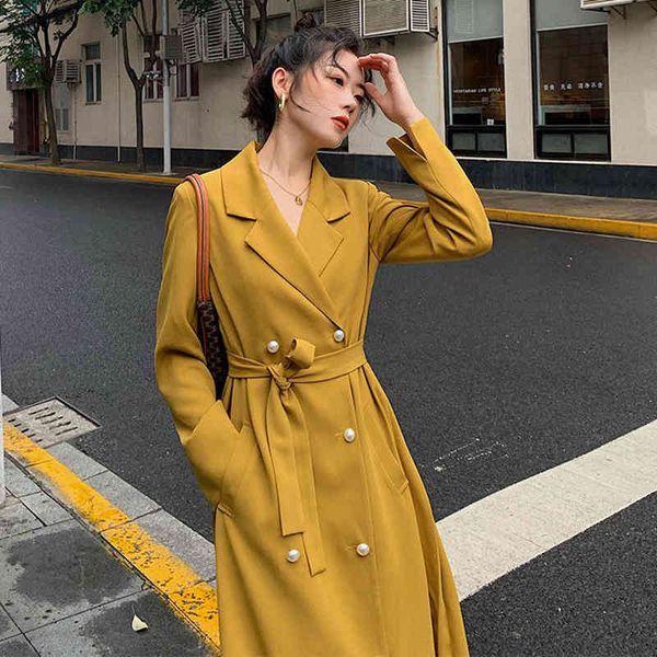 women's trench coats 2021 spring long coat with ruched back women double-breasted vintage slim windbreaker female lapel belt outwear, Tan;black
women's trench coats 2021 spring long coat with ruched back women double-breasted vintage slim windbreaker female lapel belt outwear, Tan;black