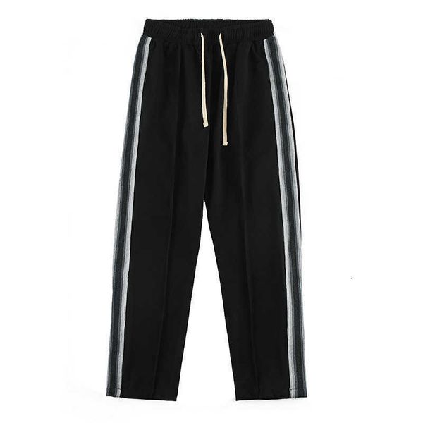 casual stripe men's pants straight loose color matching sports simple fashion zipper wide leg men, Black
casual stripe men's pants straight loose color matching sports simple fashion zipper wide leg men, Black