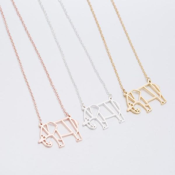 pendant necklaces punk charm origami elephant necklace for women geometric animal jewelry on the neck stainless steel simplee gifts, Silver
pendant necklaces punk charm origami elephant necklace for women geometric animal jewelry on the neck stainless steel simplee gifts, Silver
